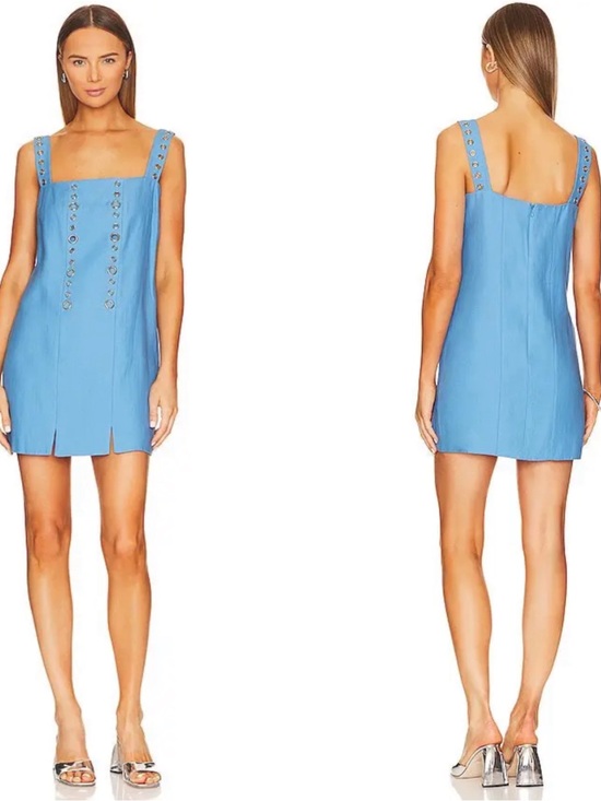 Alexis Dresses & Skirts - ALEXIS Micaela Silver Grommet Blue Mini Dress Size XS